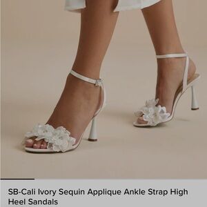 Betsey Johnson Ivory Floral Sequin Heels